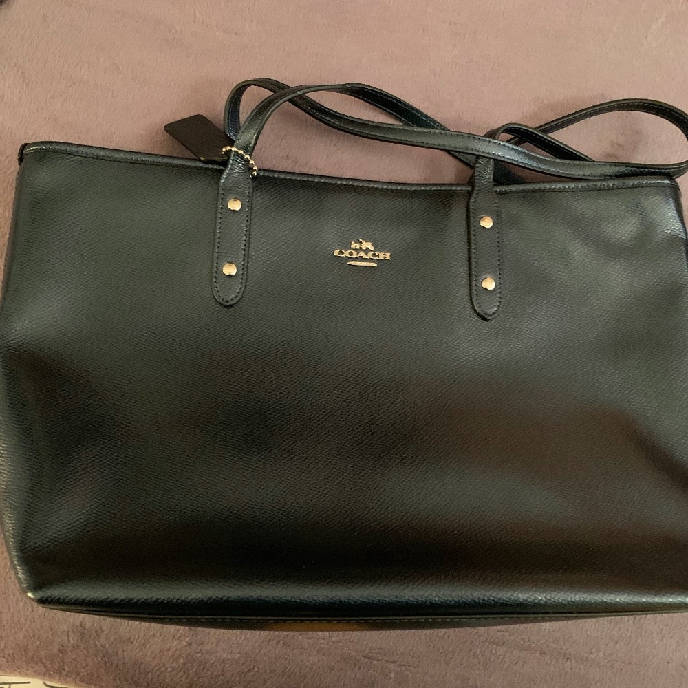 Coach genuine leather tote bag